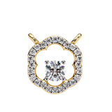 14K White Gold IGI Certified Round Diamond Flower Pendant – D-E Color, VVS–VS Clarity, Rabbit Ear Bail