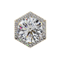 14K White Gold IGI Certified Round Diamond Hexagon Earrings, D-E Color, VVS/VS Clarity