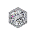 14K White Gold IGI Certified Round Diamond Hexagon Earrings, D-E Color, VVS/VS Clarity
