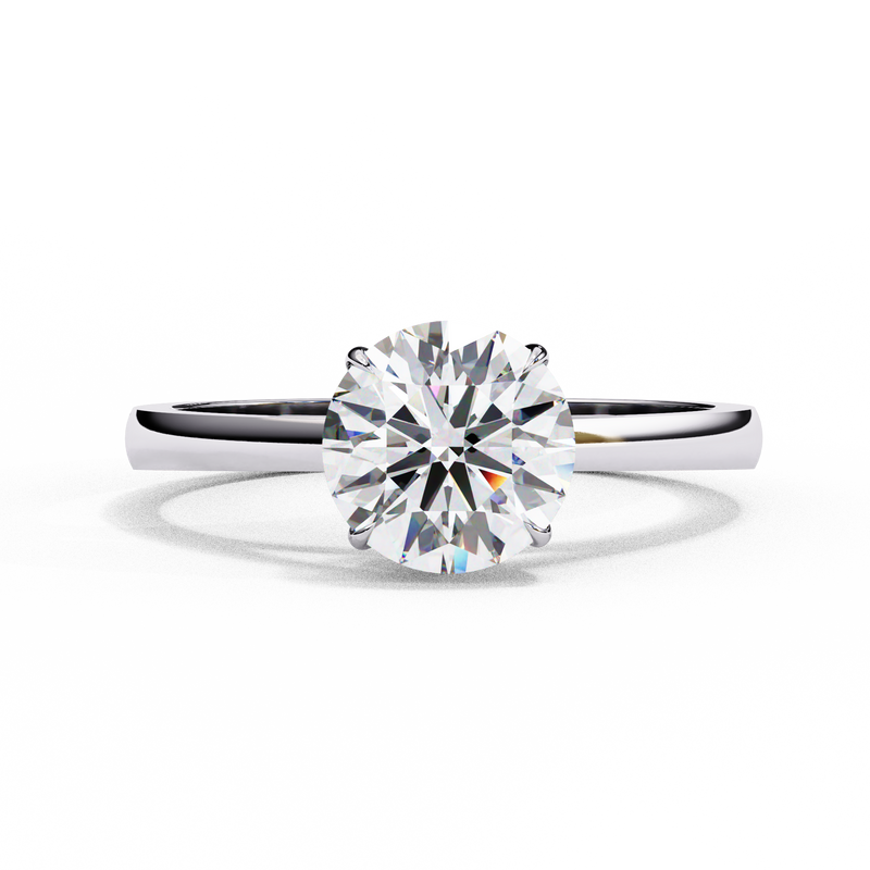 14k IGI certified round ring with E-F color VVS-VS clarity diamonds 37