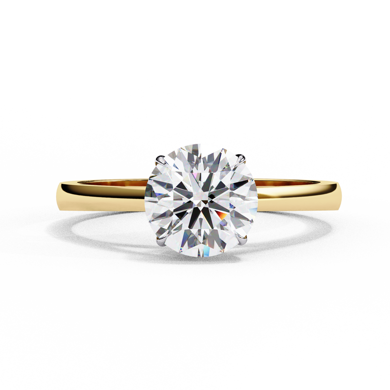 14k IGI certified round ring with E-F color VVS-VS clarity diamonds 37