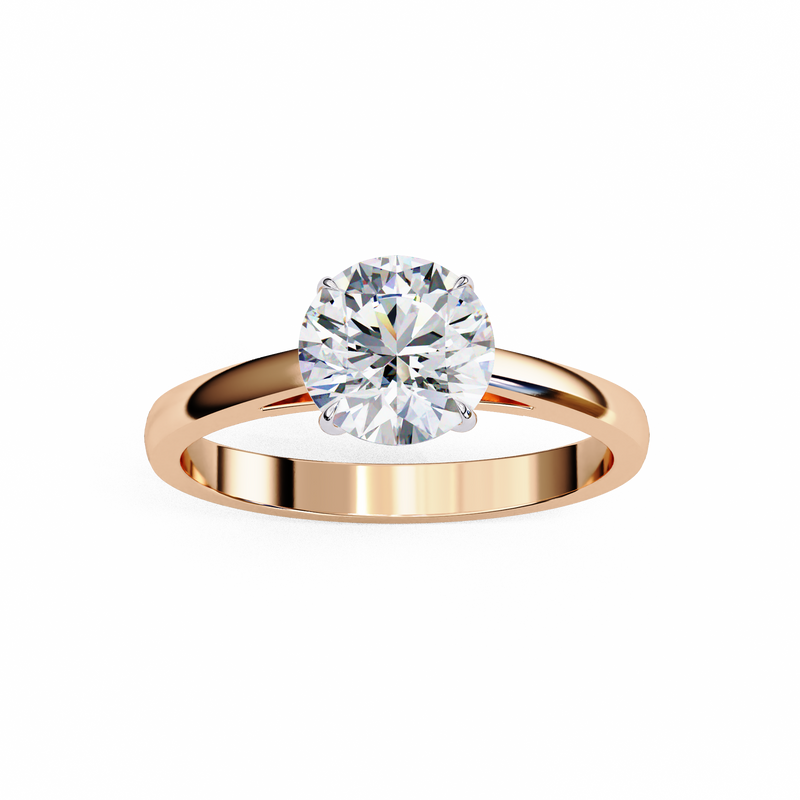 14k IGI certified round ring with E-F color VVS-VS clarity diamonds 37