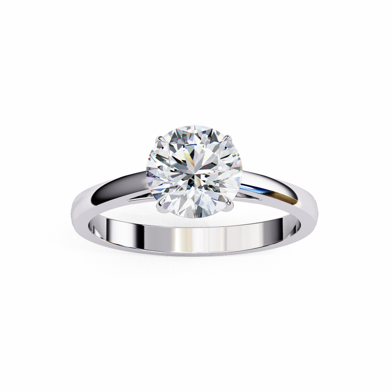 14k IGI certified round ring with E-F color VVS-VS clarity diamonds 37