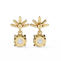 14K White Gold IGI Certified Round Diamond Dangling Earrings, D-E Color, VVS/VS Clarity