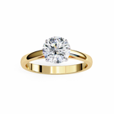 14k IGI certified round ring with E-F color VVS-VS clarity diamonds 37
