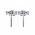 14K White Gold IGI Certified Round Diamond Dangling Earrings, D-E Color, VVS/VS Clarity