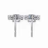 14K White Gold IGI Certified Round Diamond Dangling Earrings, D-E Color, VVS/VS Clarity
