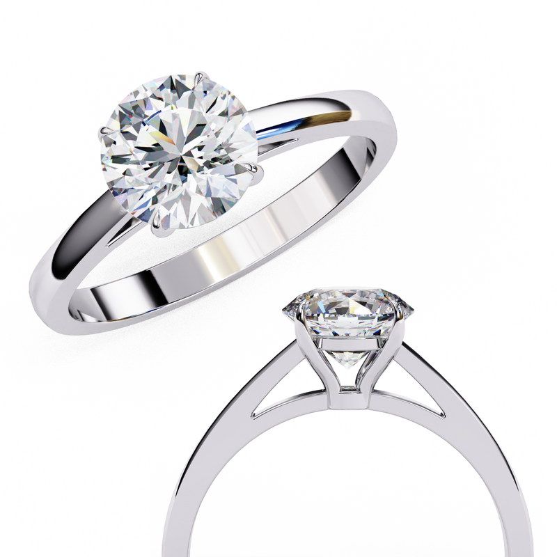 14k IGI certified round ring with E-F color VVS-VS clarity diamonds 37