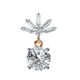 14K White Gold IGI Certified Round Diamond Dangling Earrings, D-E Color, VVS/VS Clarity