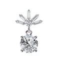14K White Gold IGI Certified Round Diamond Dangling Earrings, D-E Color, VVS/VS Clarity