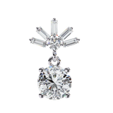 14K White Gold IGI Certified Round Diamond Dangling Earrings, D-E Color, VVS/VS Clarity