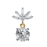 14K White Gold IGI Certified Round Diamond Dangling Earrings, D-E Color, VVS/VS Clarity
