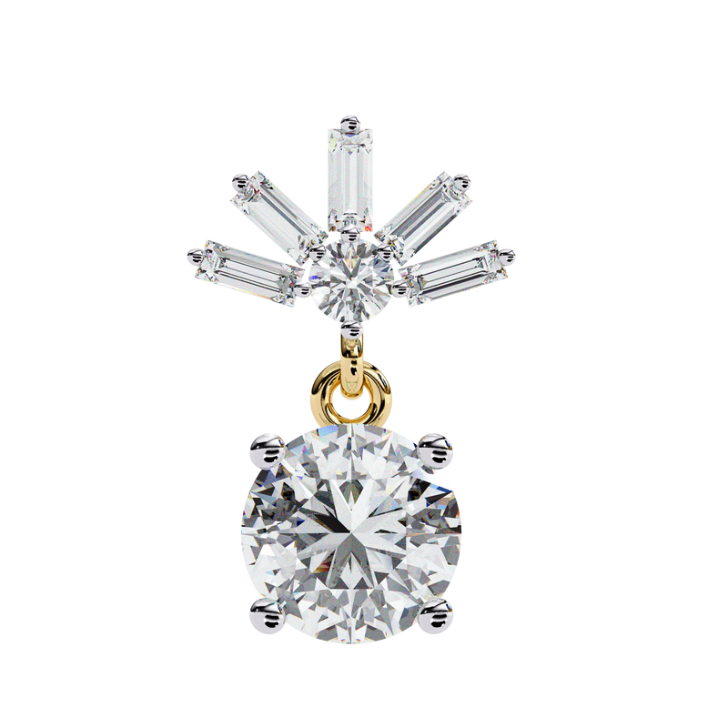 14K White Gold IGI Certified Round Diamond Dangling Earrings, D-E Color, VVS/VS Clarity