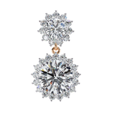14K White Gold IGI Certified Round Diamond Flower Halo Earrings, D-E Color, VVS/VS Clarity