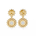14K White Gold IGI Certified Round Diamond Flower Halo Earrings, D-E Color, VVS/VS Clarity
