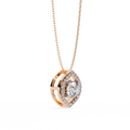 14K Gold Lab Grown Round & Marquise Diamond Necklace Pendant, D-E Color, VVS-VS Clarity