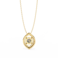 14K Gold Lab Grown Round & Marquise Diamond Necklace Pendant, D-E Color, VVS-VS Clarity