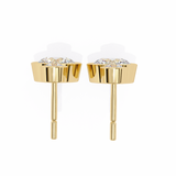 14K White Gold IGI Certified Round Diamond Dangling Earrings, D-E Color, VVS/VS Clarity