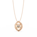 14K Gold Lab Grown Round & Marquise Diamond Necklace Pendant, D-E Color, VVS-VS Clarity