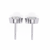 14K White Gold IGI Certified Round Diamond Dangling Earrings, D-E Color, VVS/VS Clarity
