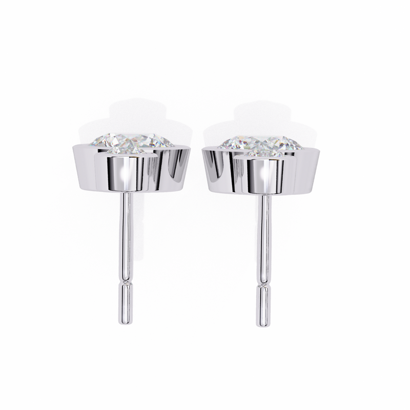 14K White Gold IGI Certified Round Diamond Dangling Earrings, D-E Color, VVS/VS Clarity