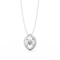 14K Gold Lab Grown Round & Marquise Diamond Necklace Pendant, D-E Color, VVS-VS Clarity