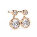 14K White Gold IGI Certified Round Diamond Dangling Earrings, D-E Color, VVS/VS Clarity