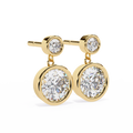 14K White Gold IGI Certified Round Diamond Dangling Earrings, D-E Color, VVS/VS Clarity