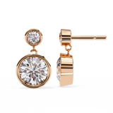 14K White Gold IGI Certified Round Diamond Dangling Earrings, D-E Color, VVS/VS Clarity
