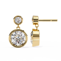 14K White Gold IGI Certified Round Diamond Dangling Earrings, D-E Color, VVS/VS Clarity