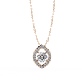 14K Gold Lab Grown Round & Marquise Diamond Necklace Pendant, D-E Color, VVS-VS Clarity