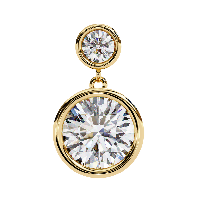 14K White Gold IGI Certified Round Diamond Dangling Earrings, D-E Color, VVS/VS Clarity