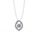 14K Gold Lab Grown Round & Marquise Diamond Necklace Pendant, D-E Color, VVS-VS Clarity
