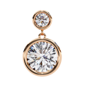14K White Gold IGI Certified Round Diamond Dangling Earrings, D-E Color, VVS/VS Clarity