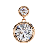 14K White Gold IGI Certified Round Diamond Dangling Earrings, D-E Color, VVS/VS Clarity