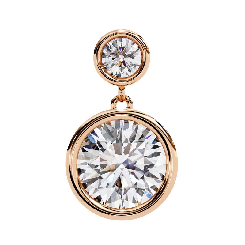 14K White Gold IGI Certified Round Diamond Dangling Earrings, D-E Color, VVS/VS Clarity