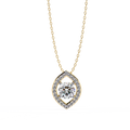 14K White Gold IGI Certified Round & Marquise Diamond Pendant – D-E Color, VVS–VS Clarity, Pass Through Design