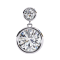 14K White Gold IGI Certified Round Diamond Dangling Earrings, D-E Color, VVS/VS Clarity