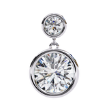 14K White Gold IGI Certified Round Diamond Dangling Earrings, D-E Color, VVS/VS Clarity