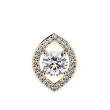 14K White Gold IGI Certified Round & Marquise Diamond Pendant – D-E Color, VVS–VS Clarity, Pass Through Design