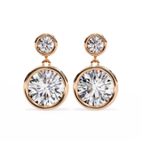 14K White Gold IGI Certified Round Diamond Dangling Earrings, D-E Color, VVS/VS Clarity