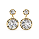 14K White Gold IGI Certified Round Diamond Dangling Earrings, D-E Color, VVS/VS Clarity