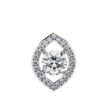 14K White Gold IGI Certified Round & Marquise Diamond Pendant – D-E Color, VVS–VS Clarity, Pass Through Design