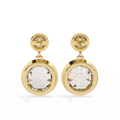 14K White Gold IGI Certified Round Diamond Dangling Earrings, D-E Color, VVS/VS Clarity