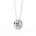 14K Gold Lab Grown Round & Marquise Diamond Necklace Pendant, D-E Color, VVS-VS Clarity