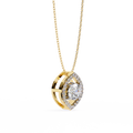 14K Gold Lab Grown Round & Marquise Diamond Necklace Pendant, D-E Color, VVS-VS Clarity