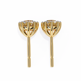 14K White Gold IGI Certified Round Solitaire Stud Earrings, 8 Prong, D-E Color, VVS/VS Clarity