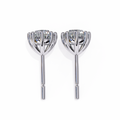 14K White Gold IGI Certified Round Solitaire Stud Earrings, 8 Prong, D-E Color, VVS/VS Clarity