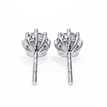 14K White Gold IGI Certified Round Solitaire Stud Earrings, 8 Prong, D-E Color, VVS/VS Clarity