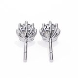 14K White Gold IGI Certified Round Solitaire Stud Earrings, 8 Prong, D-E Color, VVS/VS Clarity
